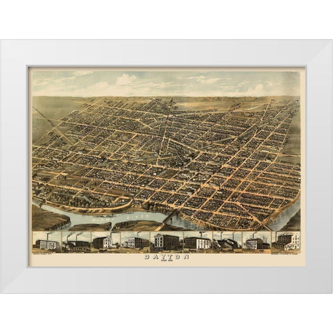 Dayton Ohio - Ruger 1870 White Modern Wood Framed Art Print by Ruger