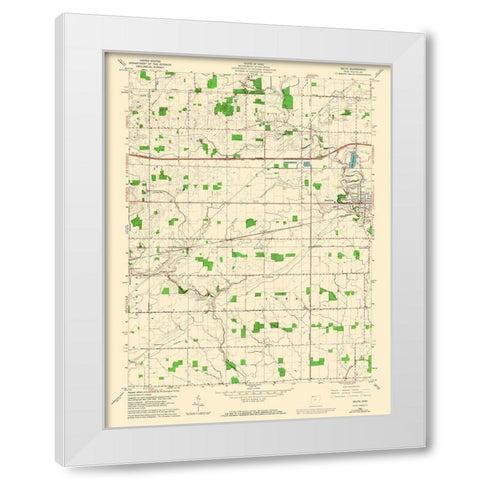 Delta Ohio Quad - USGS 1960 White Modern Wood Framed Art Print by USGS