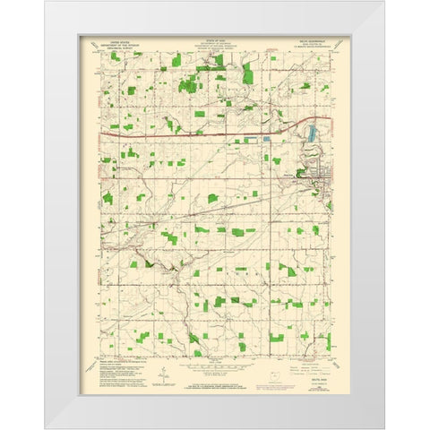 Delta Ohio Quad - USGS 1960 White Modern Wood Framed Art Print by USGS