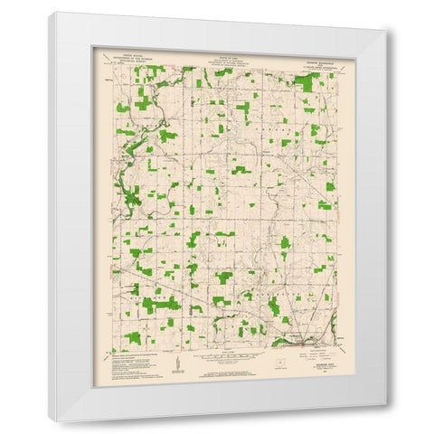 Denmark Ohio Quad - USGS 1961 White Modern Wood Framed Art Print by USGS