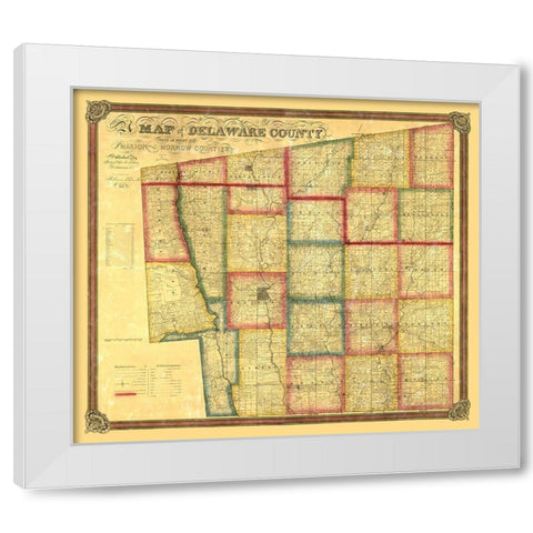 Delaware County Ohio - Eaton 1849 White Modern Wood Framed Art Print by Eaton
