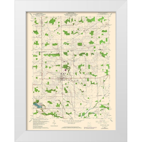 Fayette Ohio Quad - USGS 1960 White Modern Wood Framed Art Print by USGS