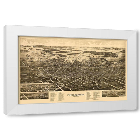 Findlay Ohio - Norris 1889 White Modern Wood Framed Art Print by Norris