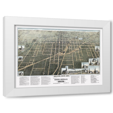 Galion Ohio - Smith 1891 White Modern Wood Framed Art Print by Smith