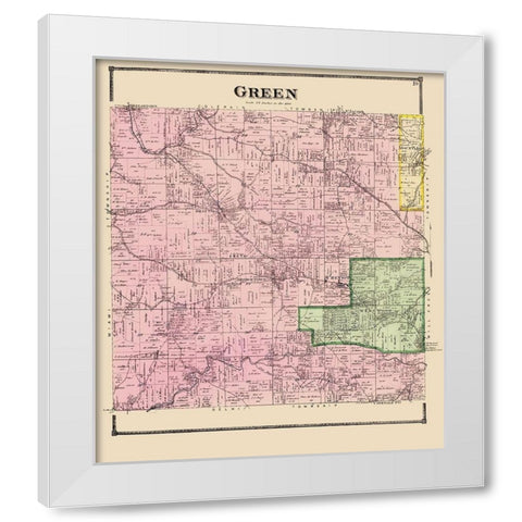 Green Ohio - Titus 1869 White Modern Wood Framed Art Print by Titus