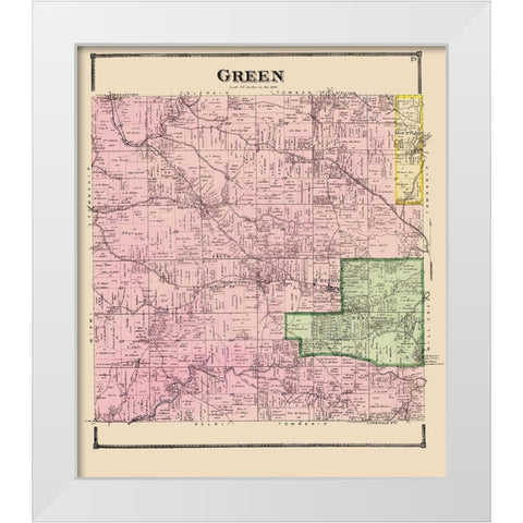 Green Ohio - Titus 1869 White Modern Wood Framed Art Print by Titus