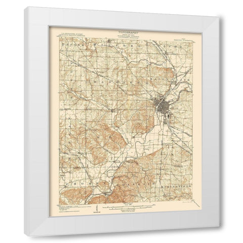 Hamilton Ohio Quad - USGS 1905 White Modern Wood Framed Art Print by USGS