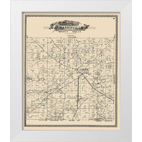 Harrisville Ohio Landowner - American Atlas 1897 White Modern Wood Framed Art Print by American Atlas