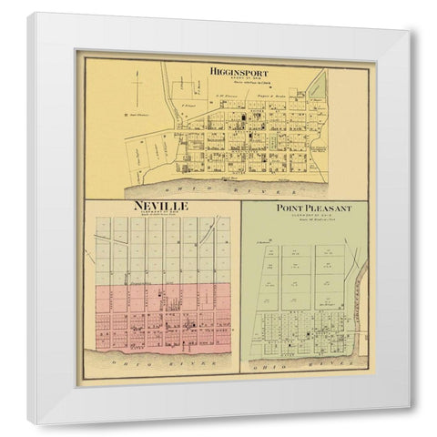 Higginsport Neville Point Pleasant Ohio Landowner White Modern Wood Framed Art Print by Hayes