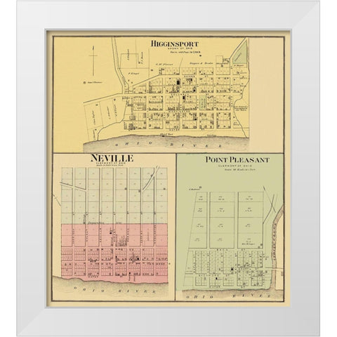 Higginsport Neville Point Pleasant Ohio Landowner White Modern Wood Framed Art Print by Hayes