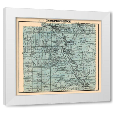 Independence Ohio Landowner - Titus 1874 White Modern Wood Framed Art Print by Titus