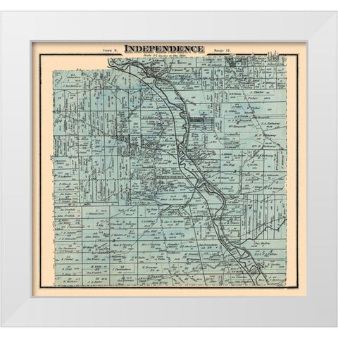 Independence Ohio Landowner - Titus 1874 White Modern Wood Framed Art Print by Titus