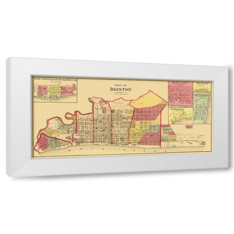 Ironton Ohio Landowner - Aschbach 1877 White Modern Wood Framed Art Print by Aschbach