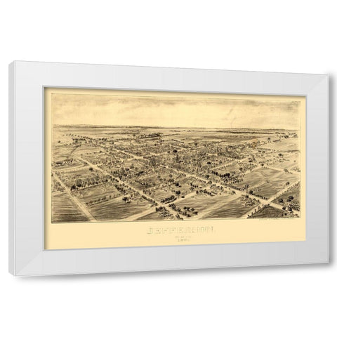 Jefferson Ohio - Fowler 1901 White Modern Wood Framed Art Print by Fowler