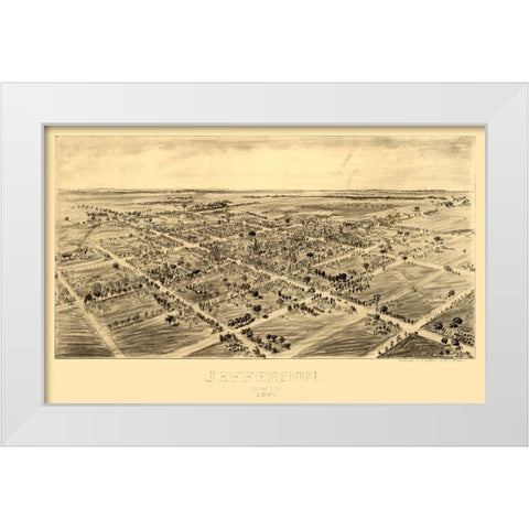Jefferson Ohio - Fowler 1901 White Modern Wood Framed Art Print by Fowler
