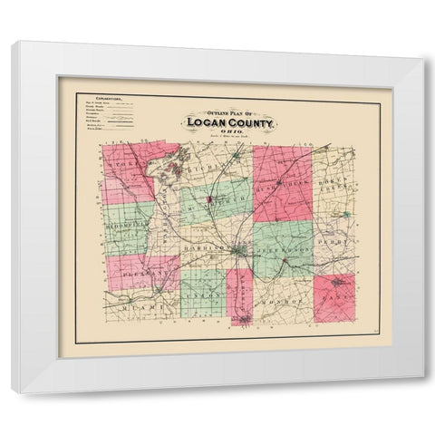 Logan Ohio - Lake 1890 White Modern Wood Framed Art Print by Lake