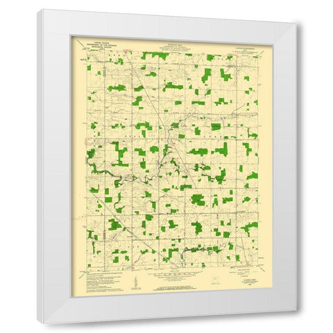 Lykens Ohio Quad - USGS 1960 White Modern Wood Framed Art Print by USGS