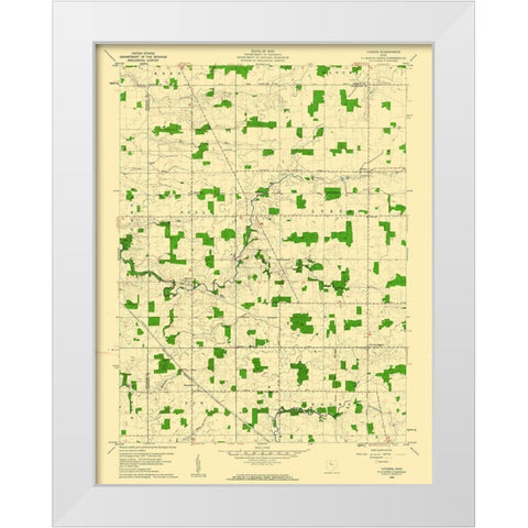 Lykens Ohio Quad - USGS 1960 White Modern Wood Framed Art Print by USGS