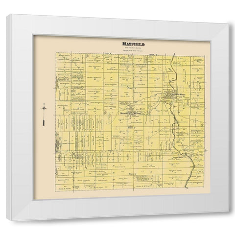 Mayfield Ohio Landowner - Cram 1892 White Modern Wood Framed Art Print by Cram