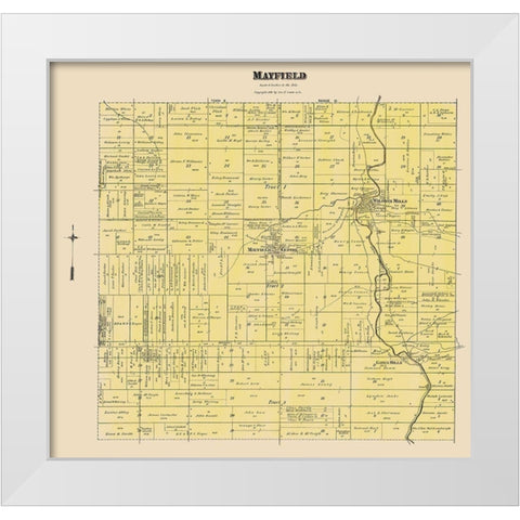 Mayfield Ohio Landowner - Cram 1892 White Modern Wood Framed Art Print by Cram