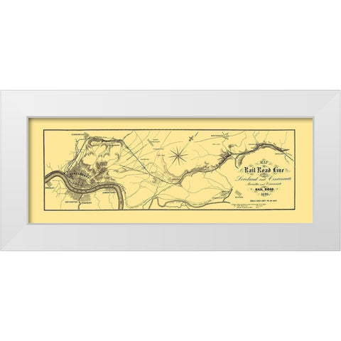 Marietta and Cincinnati Railroad - Jenney 1860 White Modern Wood Framed Art Print by Jenney