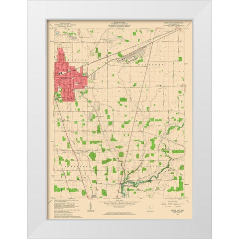 East Marion Ohio Quad - USGS 1961 White Modern Wood Framed Art Print by USGS