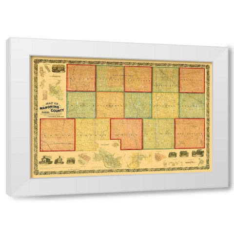 Mahoning County Ohio - Canfield 1860 White Modern Wood Framed Art Print by Canfield
