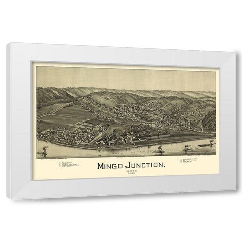 Mingo Junction Ohio - Moyer 1899 White Modern Wood Framed Art Print by Moyer