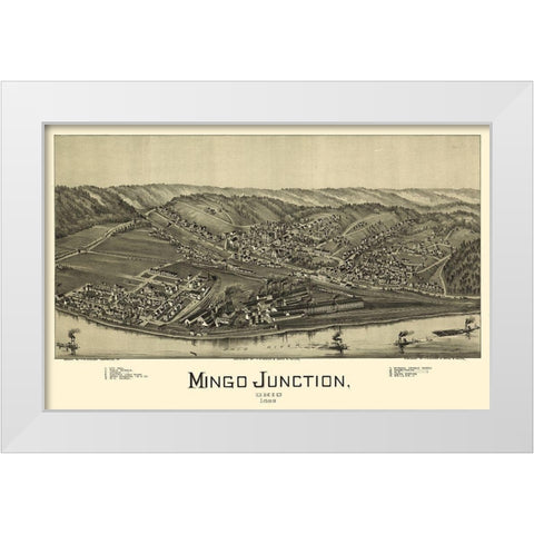 Mingo Junction Ohio - Moyer 1899 White Modern Wood Framed Art Print by Moyer