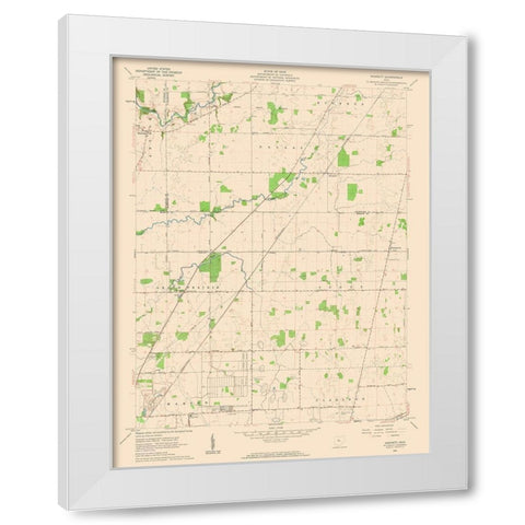 Monnett Ohio Quad - USGS 1961 White Modern Wood Framed Art Print by USGS