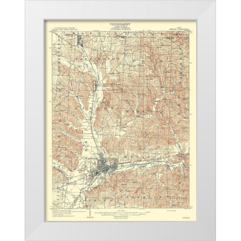 Newark Ohio Quad - USGS 1909 White Modern Wood Framed Art Print by USGS