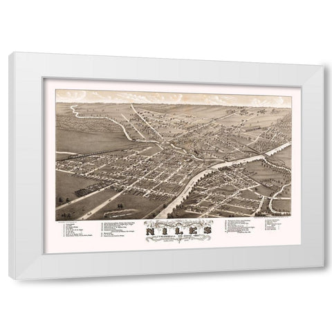 Niles Ohio - Stoner 1882 White Modern Wood Framed Art Print by Stoner