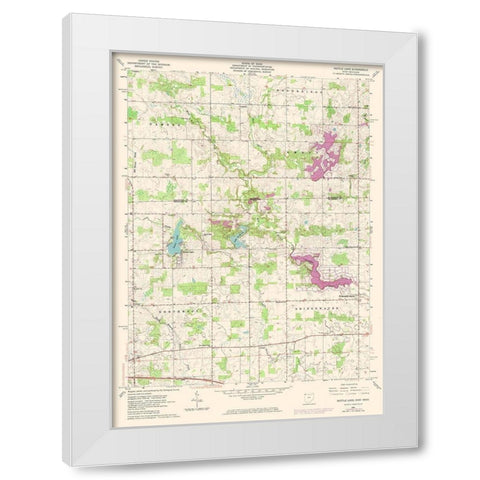 Nettle Lake Ohio Quad - USGS 1961 White Modern Wood Framed Art Print by USGS