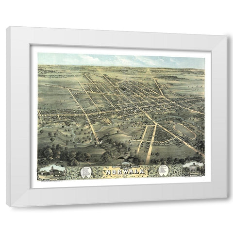 Norwalk Ohio - Stoner 1870 White Modern Wood Framed Art Print by Stoner