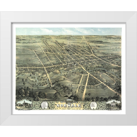Norwalk Ohio - Stoner 1870 White Modern Wood Framed Art Print by Stoner