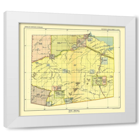 Ohio - Detail - Hoen 1896 White Modern Wood Framed Art Print by Hoen
