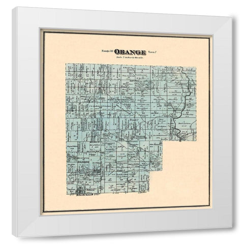 Orange Ohio Landowner - Titus 1876 White Modern Wood Framed Art Print by Titus