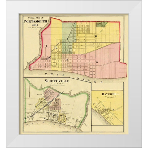 Portsmouth, Sciotoville Ohio Landowner - Hayes White Modern Wood Framed Art Print by Hayes