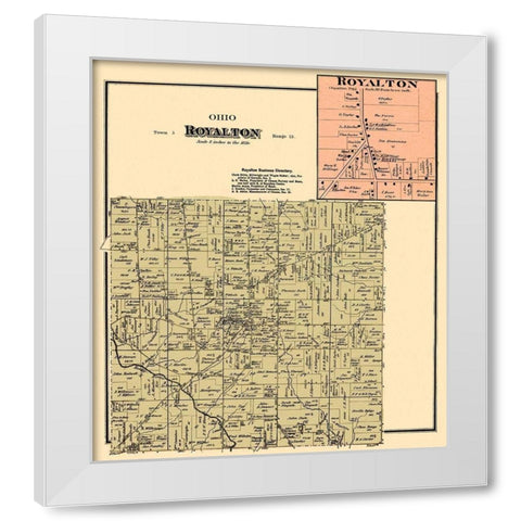 Royalton Ohio Landowner - Titus 1876 White Modern Wood Framed Art Print by Titus