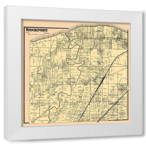 Rockport Ohio Landowner - Titus 1876 White Modern Wood Framed Art Print by Titus