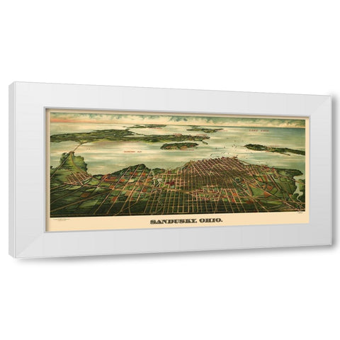Sandusky Ohio - Alvord 1898 White Modern Wood Framed Art Print by Alvord