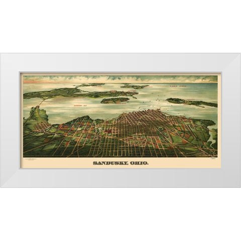 Sandusky Ohio - Alvord 1898 White Modern Wood Framed Art Print by Alvord