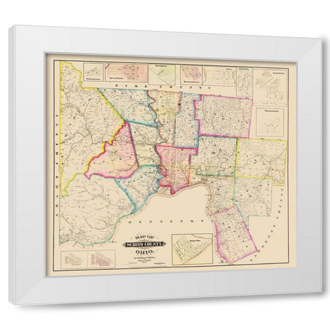 Scioto Ohio - Barton 1875 White Modern Wood Framed Art Print by Barton
