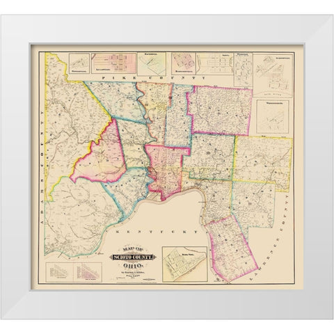 Scioto Ohio - Barton 1875 White Modern Wood Framed Art Print by Barton