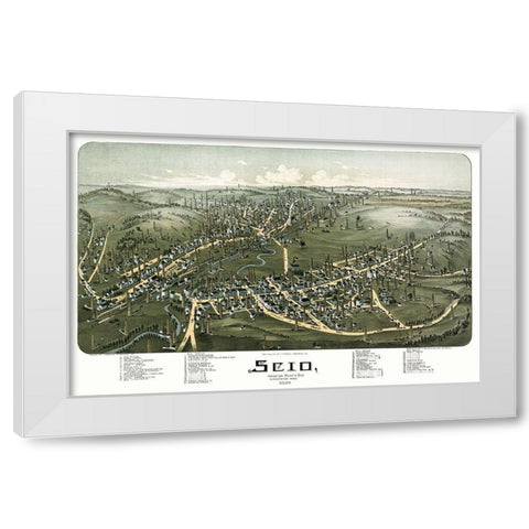 Scio Ohio - Fowler 1899 White Modern Wood Framed Art Print by Fowler