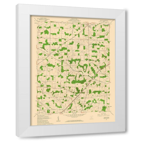 Shauck Ohio Quad - USGS 1961 White Modern Wood Framed Art Print by USGS