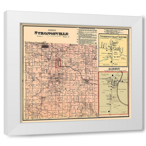 Strongsville Ohio Landowner - Titus 1876 White Modern Wood Framed Art Print by Titus