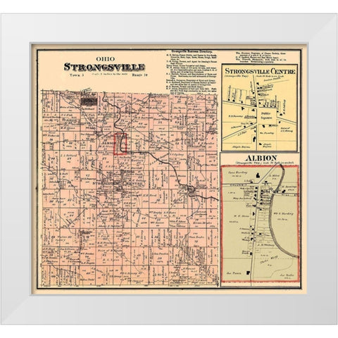 Strongsville Ohio Landowner - Titus 1876 White Modern Wood Framed Art Print by Titus