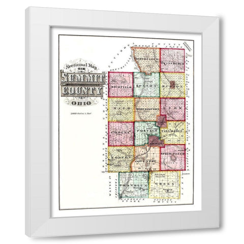 Summit Ohio - 1874 White Modern Wood Framed Art Print by Unknown