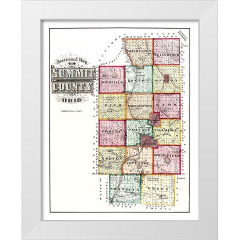Summit Ohio - 1874 White Modern Wood Framed Art Print by Unknown